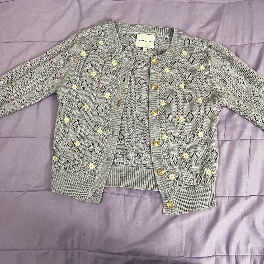 blue daisy cardigan
